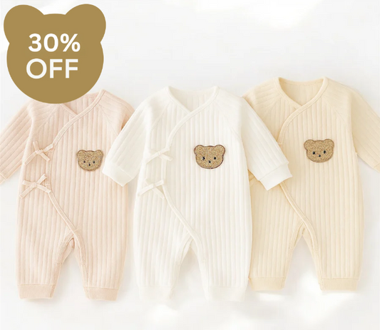 The Teddy Bear Boucle Wrap Baby Grow Romper